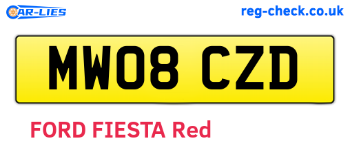 MW08CZD are the vehicle registration plates.