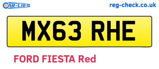 MX63RHE are the vehicle registration plates.