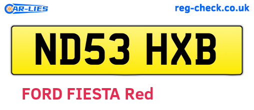 ND53HXB are the vehicle registration plates.