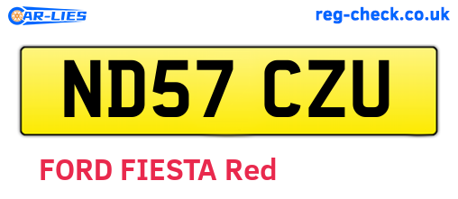 ND57CZU are the vehicle registration plates.