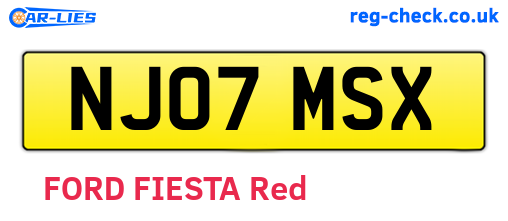 NJ07MSX are the vehicle registration plates.
