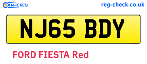 NJ65BDY are the vehicle registration plates.