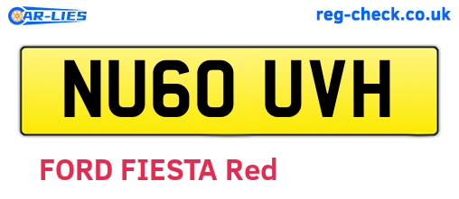 NU60UVH are the vehicle registration plates.