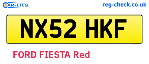 NX52HKF are the vehicle registration plates.