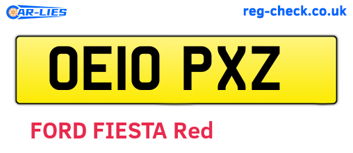 OE10PXZ are the vehicle registration plates.