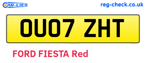 OU07ZHT are the vehicle registration plates.