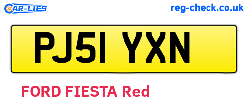 PJ51YXN are the vehicle registration plates.