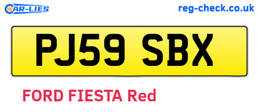 PJ59SBX are the vehicle registration plates.