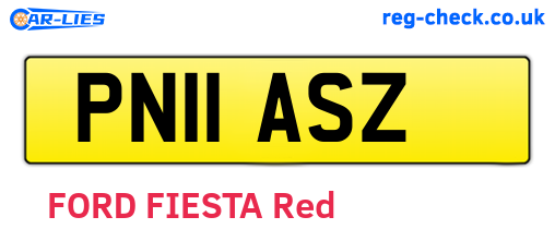 PN11ASZ are the vehicle registration plates.
