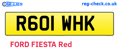 R601WHK are the vehicle registration plates.
