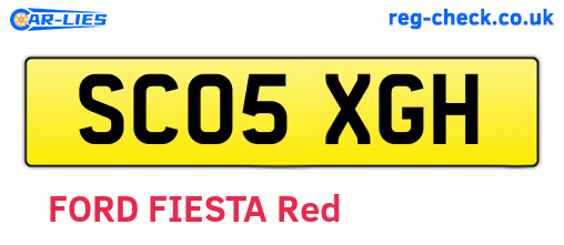 SC05XGH are the vehicle registration plates.
