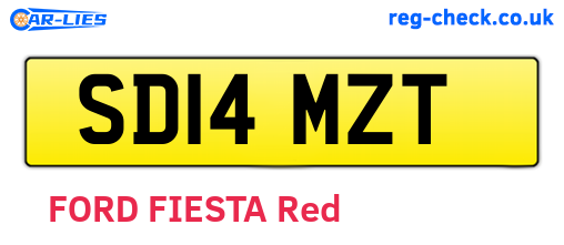 SD14MZT are the vehicle registration plates.