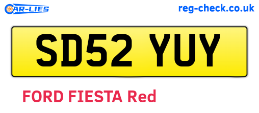 SD52YUY are the vehicle registration plates.