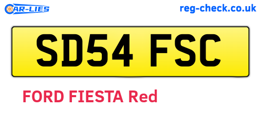 SD54FSC are the vehicle registration plates.
