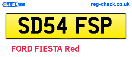 SD54FSP are the vehicle registration plates.