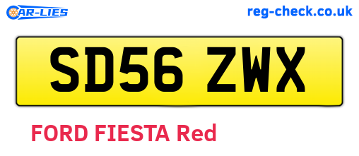 SD56ZWX are the vehicle registration plates.