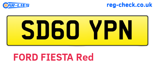 SD60YPN are the vehicle registration plates.