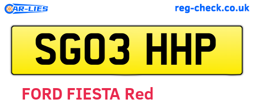 SG03HHP are the vehicle registration plates.