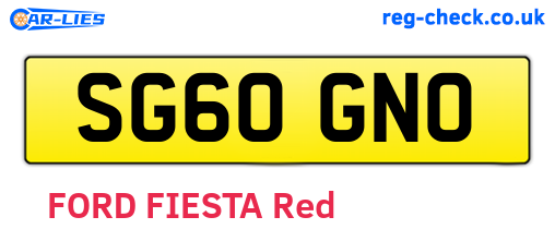 SG60GNO are the vehicle registration plates.