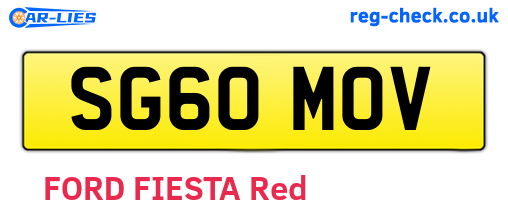 SG60MOV are the vehicle registration plates.