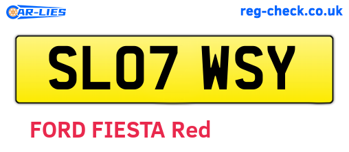 SL07WSY are the vehicle registration plates.