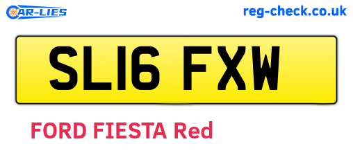 SL16FXW are the vehicle registration plates.