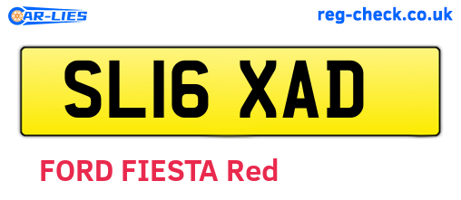 SL16XAD are the vehicle registration plates.