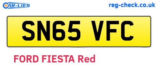 SN65VFC are the vehicle registration plates.