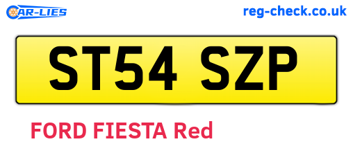 ST54SZP are the vehicle registration plates.