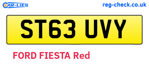 ST63UVY are the vehicle registration plates.