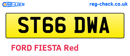 ST66DWA are the vehicle registration plates.