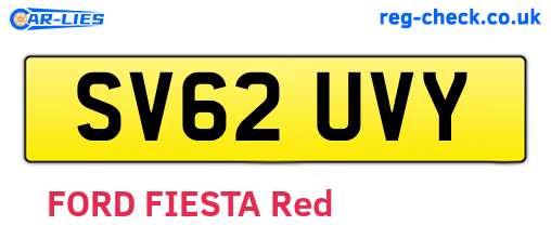 SV62UVY are the vehicle registration plates.