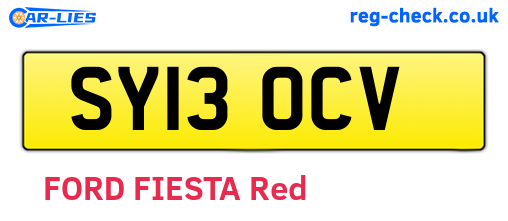 SY13OCV are the vehicle registration plates.
