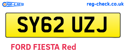 SY62UZJ are the vehicle registration plates.
