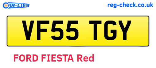VF55TGY are the vehicle registration plates.