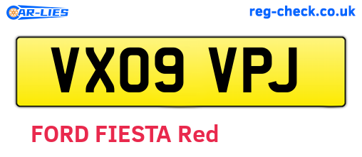 VX09VPJ are the vehicle registration plates.