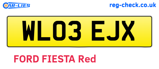 WL03EJX are the vehicle registration plates.