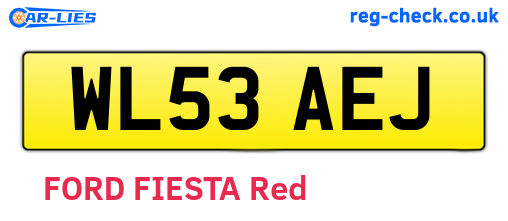 WL53AEJ are the vehicle registration plates.