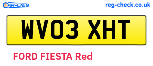 WV03XHT are the vehicle registration plates.