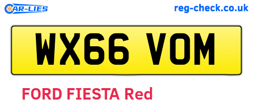 WX66VOM are the vehicle registration plates.
