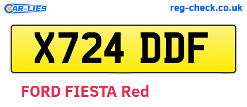 X724DDF are the vehicle registration plates.