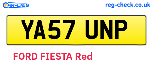 YA57UNP are the vehicle registration plates.