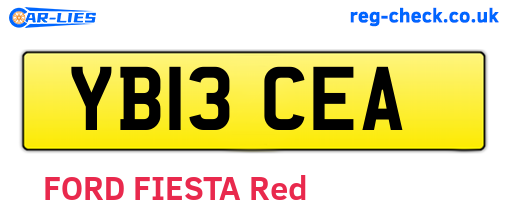 YB13CEA are the vehicle registration plates.