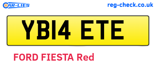 YB14ETE are the vehicle registration plates.