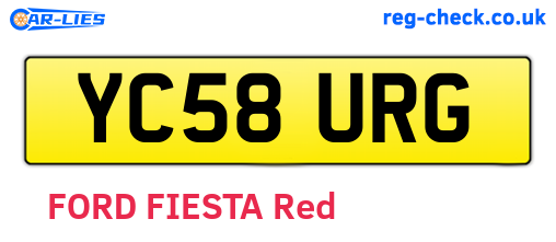 YC58URG are the vehicle registration plates.