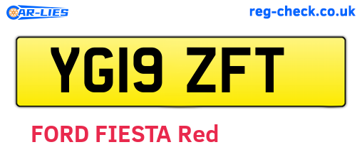 YG19ZFT are the vehicle registration plates.