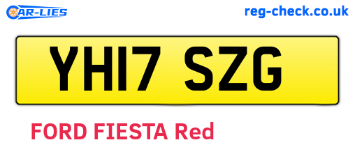 YH17SZG are the vehicle registration plates.