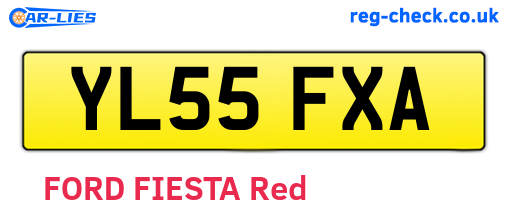 YL55FXA are the vehicle registration plates.