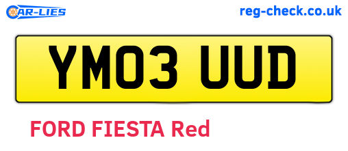 YM03UUD are the vehicle registration plates.