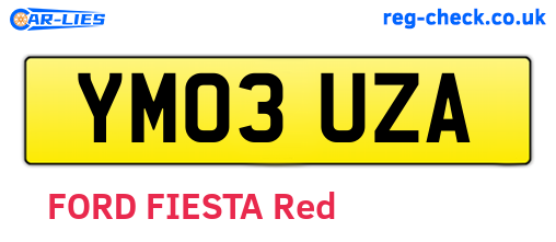 YM03UZA are the vehicle registration plates.